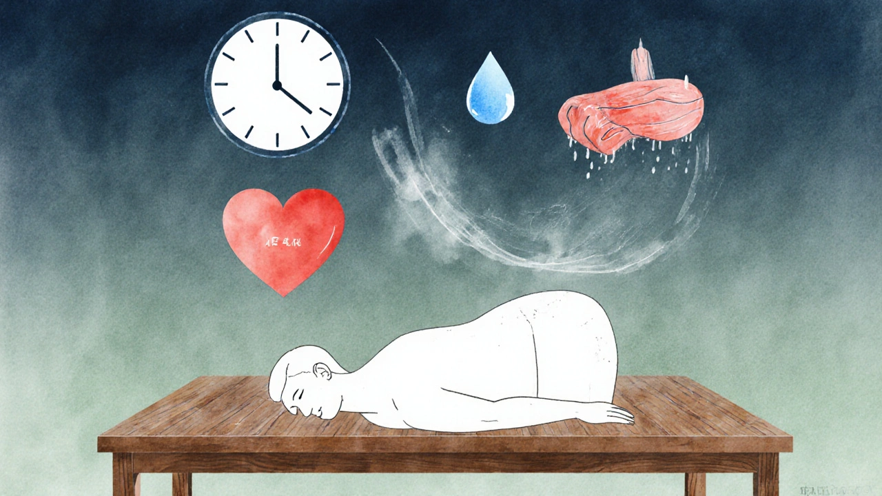 Člověk dostává masáž, kolem něj plavou symboly uvolnění a obnovy.