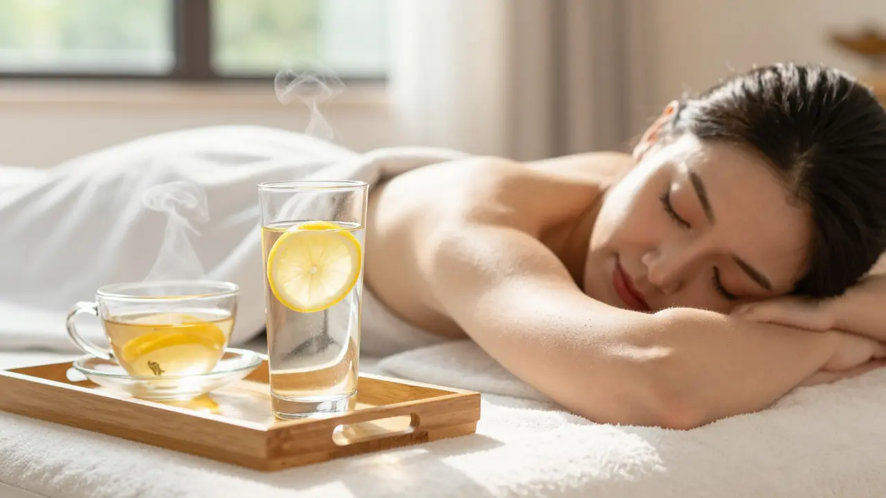 Relaxace po masáži s důrazem na hydrataci a odpočinek